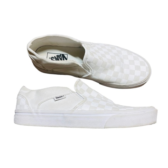 Vans White Checkered Slip-On Sneakers - Picture 5 of 7
